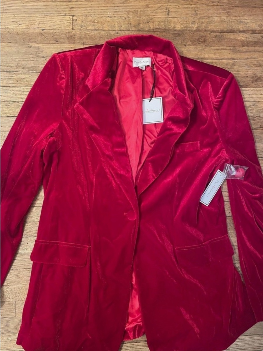 Premier Red Velvet Blazer Jacket